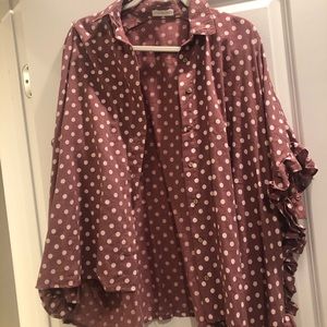 Polka dot button up blouse